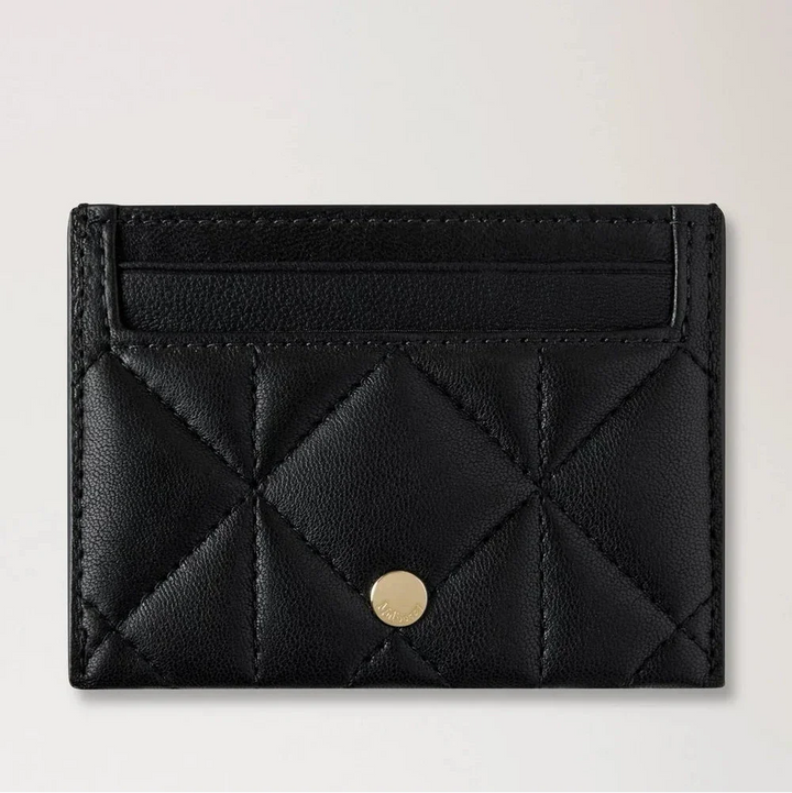 Mulberry Credit Card Slip Black Quilting i sort quiltet læder med guld detalje. Model RL8898676A100