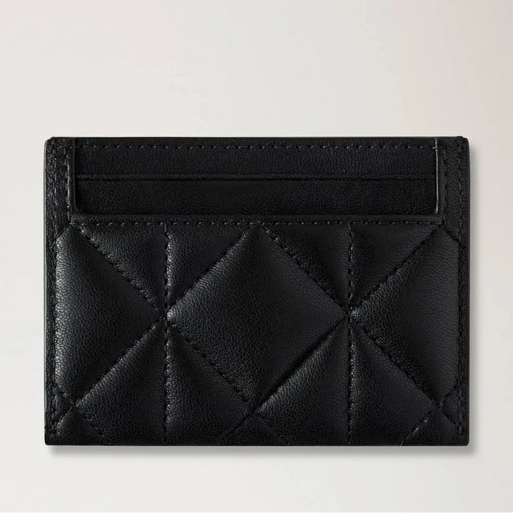 Mulberry Credit Card Slip Black Quilting viser sort kortholder i læder med quiltet mønster. Model RL8898676A100