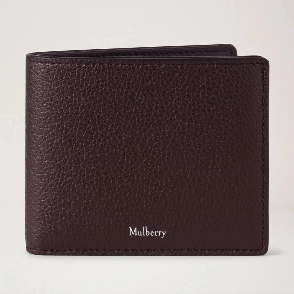 Mulberry Heritage 8 Card Wallet Small Glassic Grain Ebony, brun pung i præget læder, Model RL7395205A110