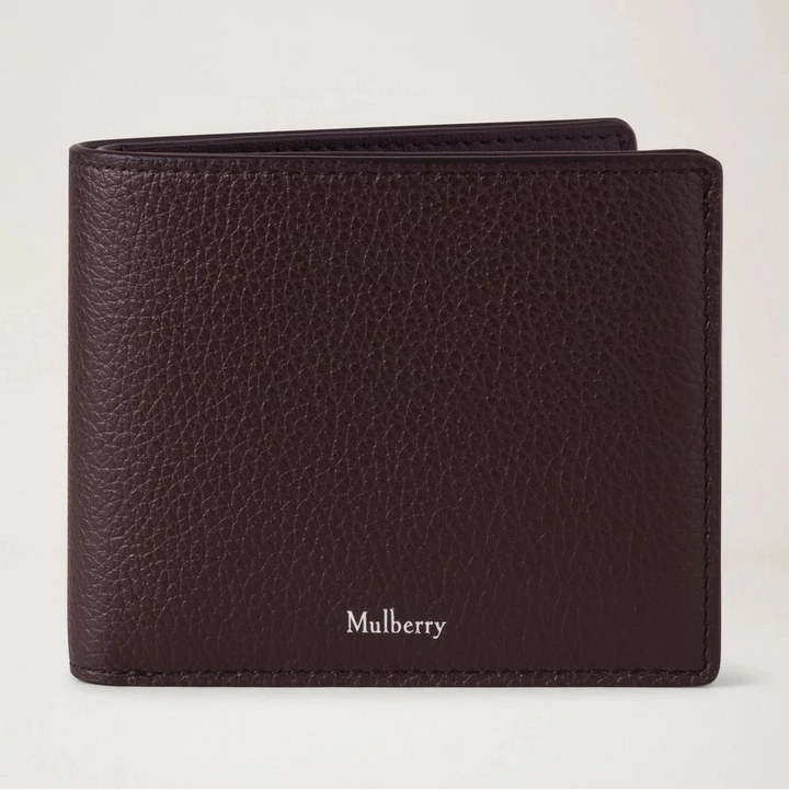 Mulberry Heritage 8 Card Wallet Small Glassic Grain Ebony, brun pung i præget læder, Model RL7395205A110