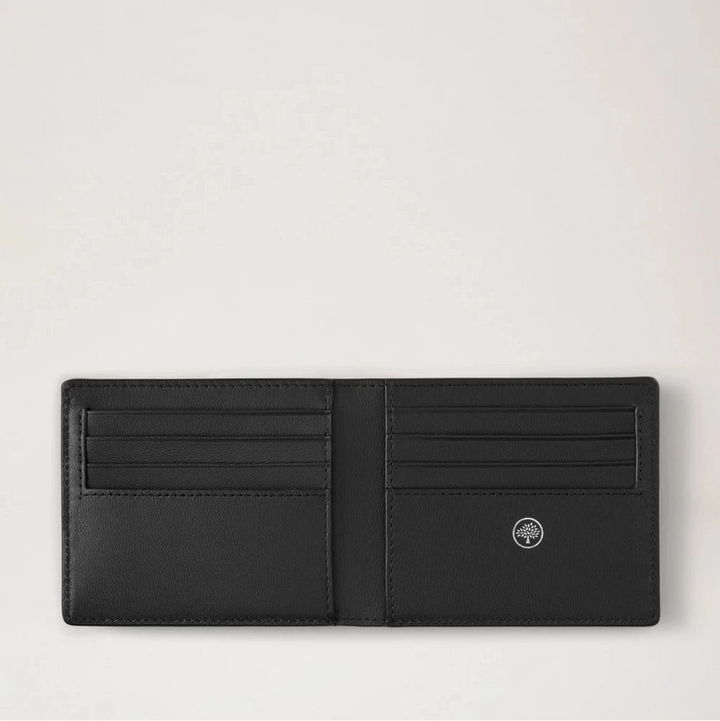 Mulberry Heritage 8 Card Wallet Small Glassic Grain Ebony, åben sort læderpung med kortlommer. Model RL7395205A110