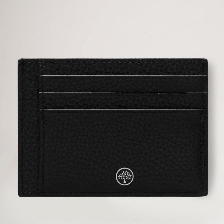 Mulberry Heritage Card Holder Small Classic Grain Black i præget sort læder med tre kortlommer. Model rl7400205a100