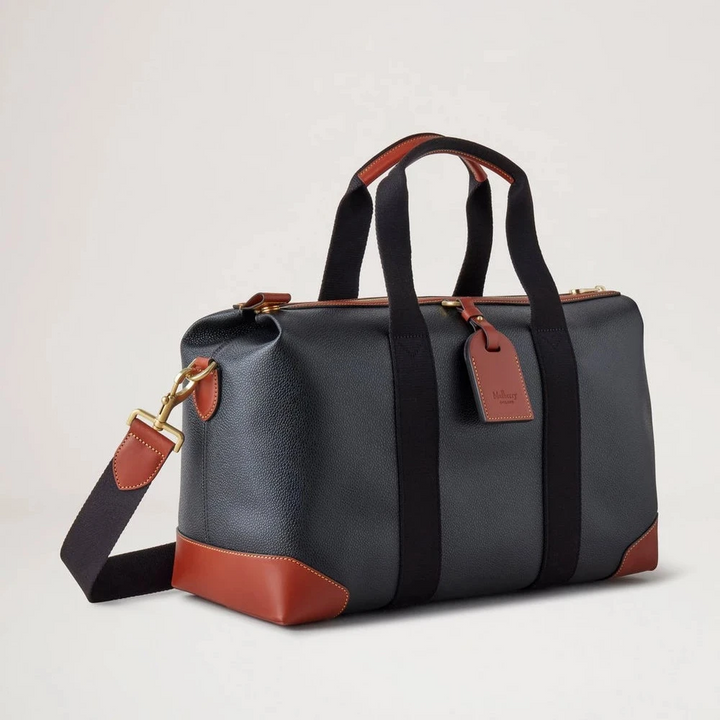 Mulberry Heritage Day Clipper Black and Cognac Printed Bioveg Scotchgrain taske i sort og cognac med rem. Model HS5195127A340