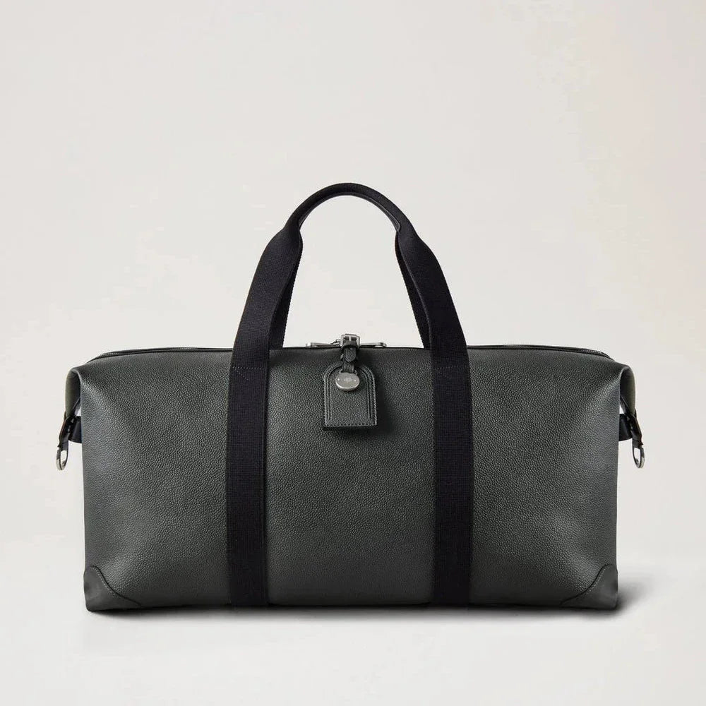 Mulberry Heritage Medium Clipper Black BioVeg Scotchgrain weekendtaske i sort læder med sorte håndtag. Model HL5136/127A100