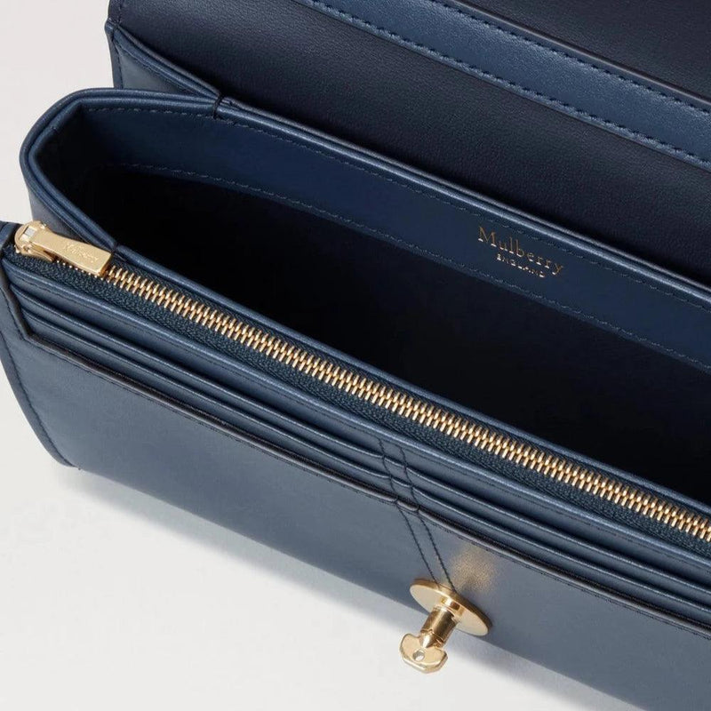 Mulberry Lana Wallet On Strap High Gloss Leather Night Sky - Mulberry Lana - RL8058/615U888