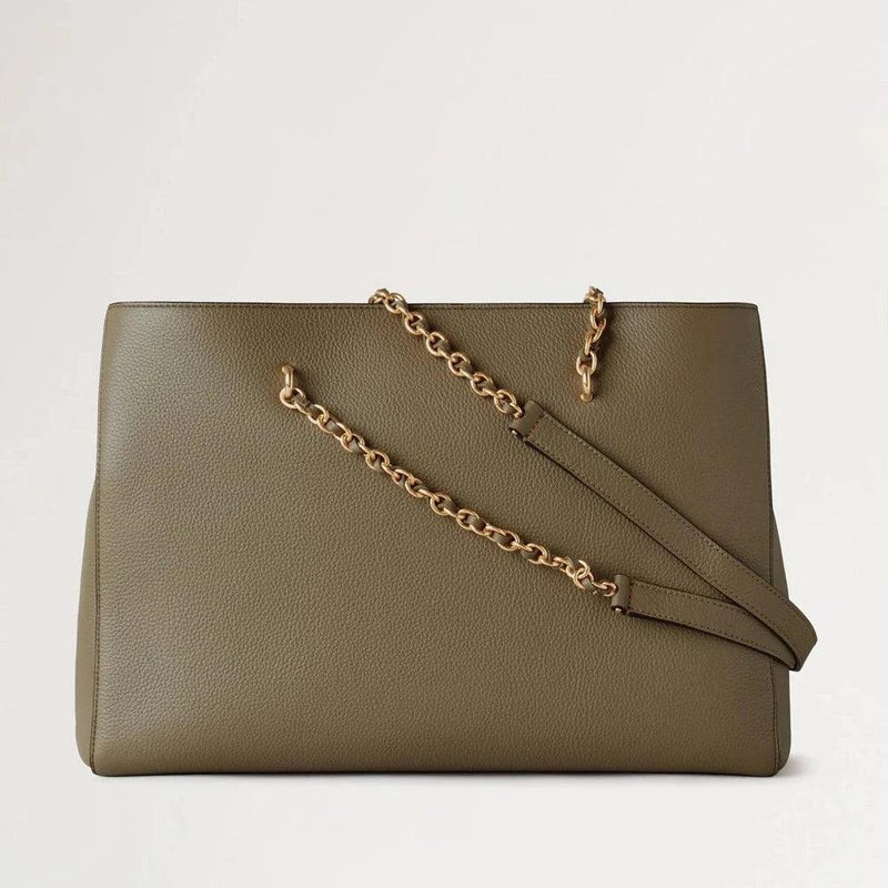Mulberry Lily Chain Tote Small Classic Grain Linen Green - Lily Taske - HH9576/205R563
