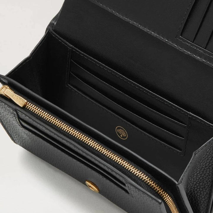 Mulberry Medium Continental French Purse black læderpung med lynlåslomme og kortlommer, Model RL5073/205A100