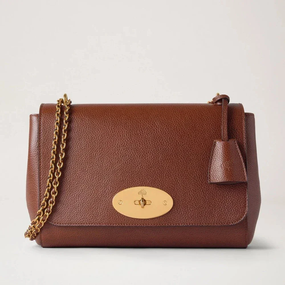 Mulberry Medium Lily Two Tone Oak lædertaske med guldkæde og detaljer, Model HH0022552G110