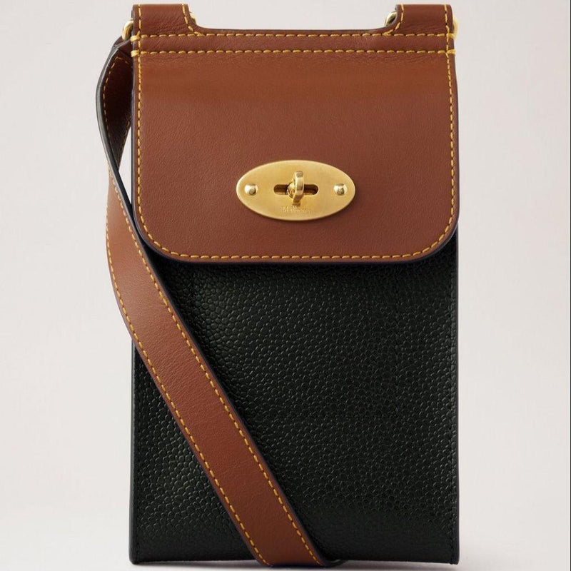 Mulberry Mini Antony Pouch Eco Scotchgrain Black/Cognac - Antony Taske - RL7772/127A340