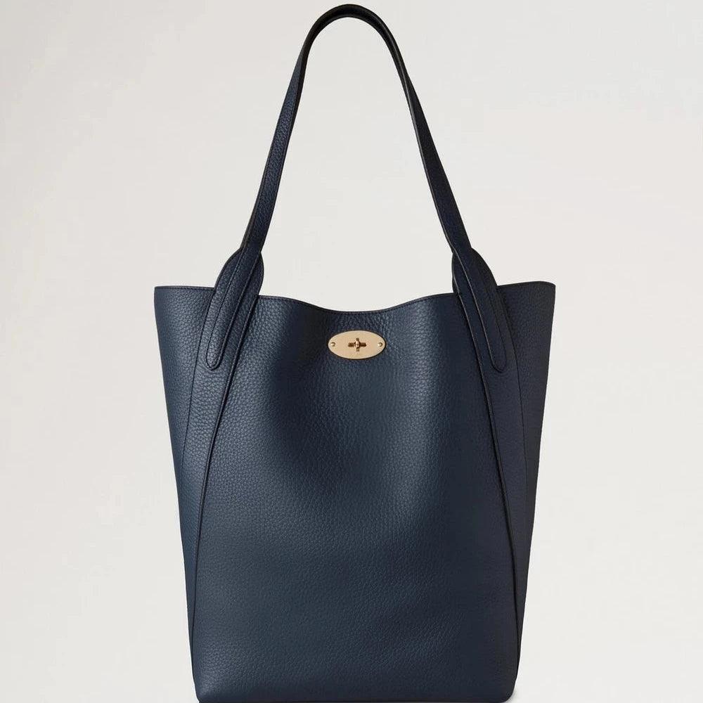 Mulberry North South Bayswater night sky lædertaske i mørkeblå med guldspænde, Model HH9104736U888.