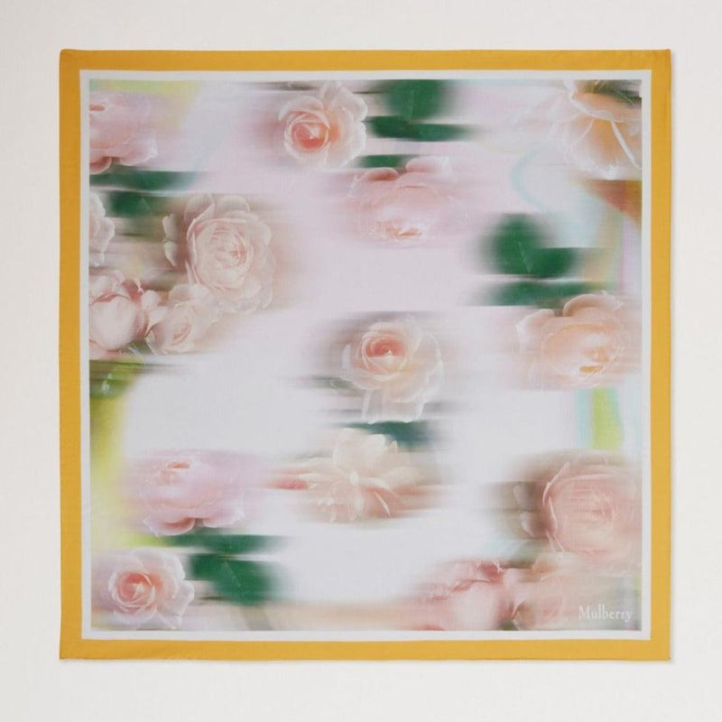 Mulberry Rose And Blur Border Square Scarf - Tørklæder - VS4804/032N690