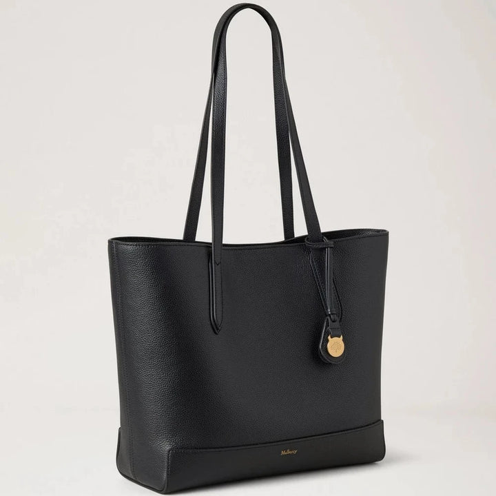 Mulberry Shopper Black Small Classic Grain, sort shopper i kornet læder med lange hanke. Model hh9833205a100