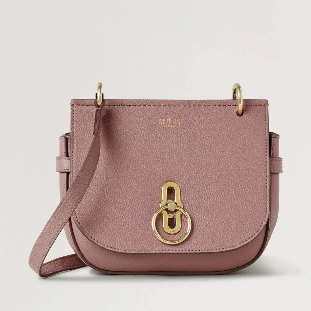 Mulberry Small Amberley Satchel autumn rose i lyserødt skind med gulddetaljer, Model HH4966205J997.