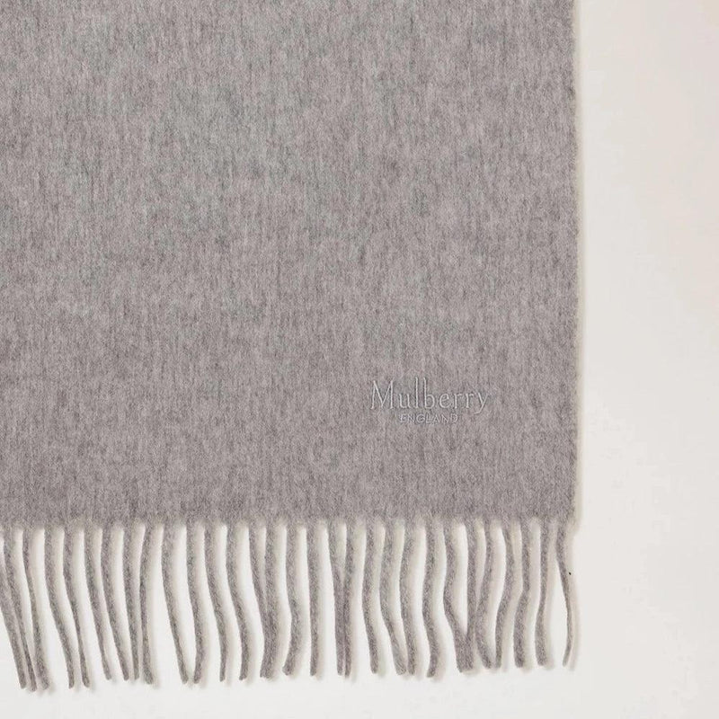 Mulberry Small Solid Merino Wool Scarf Grey - Tørklæder - VS4318/946C914