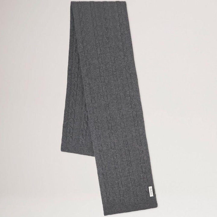 Mulberry Softie Chain Cable Knit Scarf i koksgrå uld med kabelstrik-mønster, Model VS4760969C110.