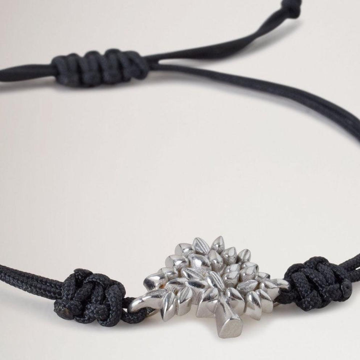 Mulberry Tree Cord Bracelet - Black Sterling & Silver - Accessories - QB2392/000A100