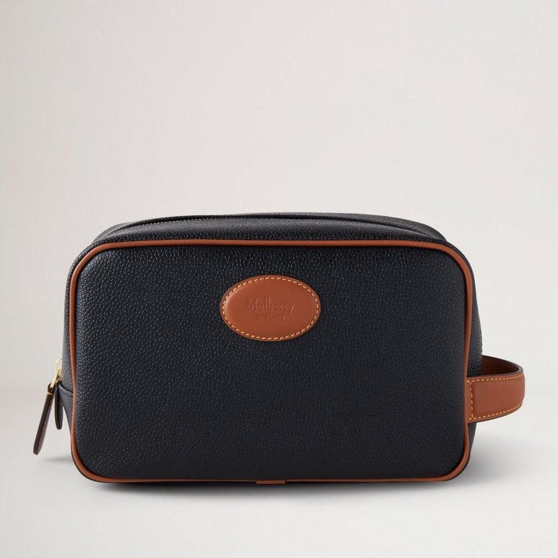 Mulberry Wash Case Eco Scotchgrain Black/Cognac - - RL7430/127A340