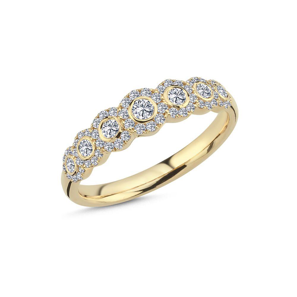 Nuran 14kt Duchess Ring 0.57ct W/SI A2450-057-RG-001-1 i guld med runde diamanter i elegant mønster, Model A2450-057-RG-001-1