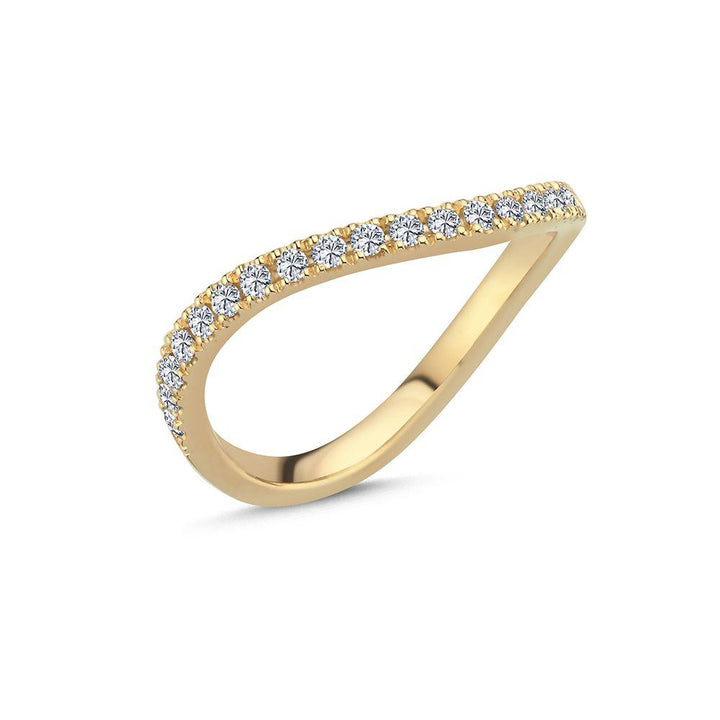 nuran 14kt valentina ring 0.25ct wsi viser elegant ring i guld med buet design og pavé-satte diamanter. Model a2460-025-rg-001