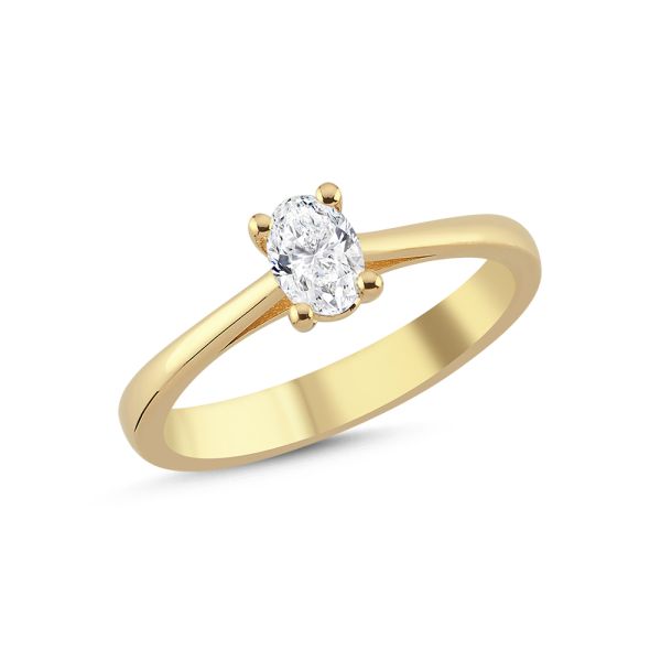 Nuran The One Oval Ring 14 karat guld med oval brillant, elegant og klassisk design. Model L1962-033RG-001.