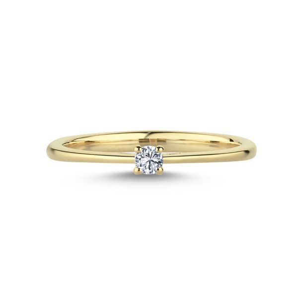 NURAN The One Ring 14 karat guld med 0.07ct W/SI diamant, elegant solitairering i blank guld. Model L1961-007RG-001