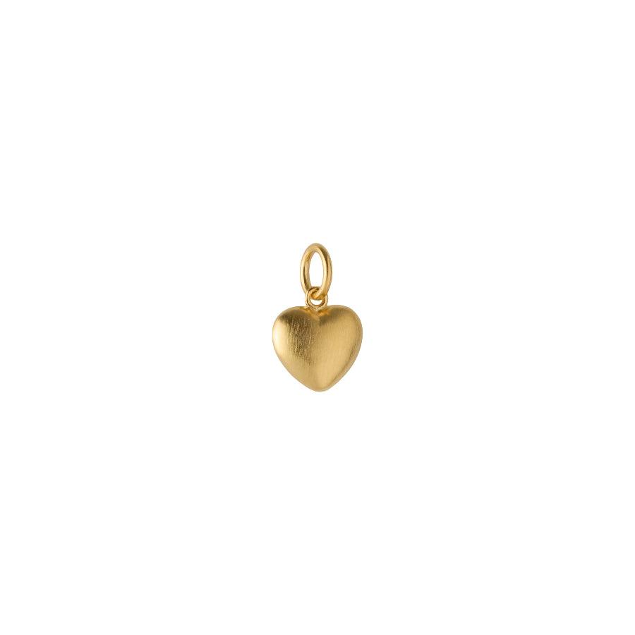 Pernille Corydon Love Pendant forgyldt hjertevedhæng i børstet guld-look, Model P-962-GP-1.