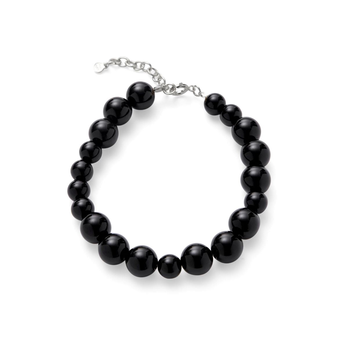 Pernille Corydon Night Sky Onyx Armbånd med sorte onyx perler og sølvkæde. Model B-324-S.