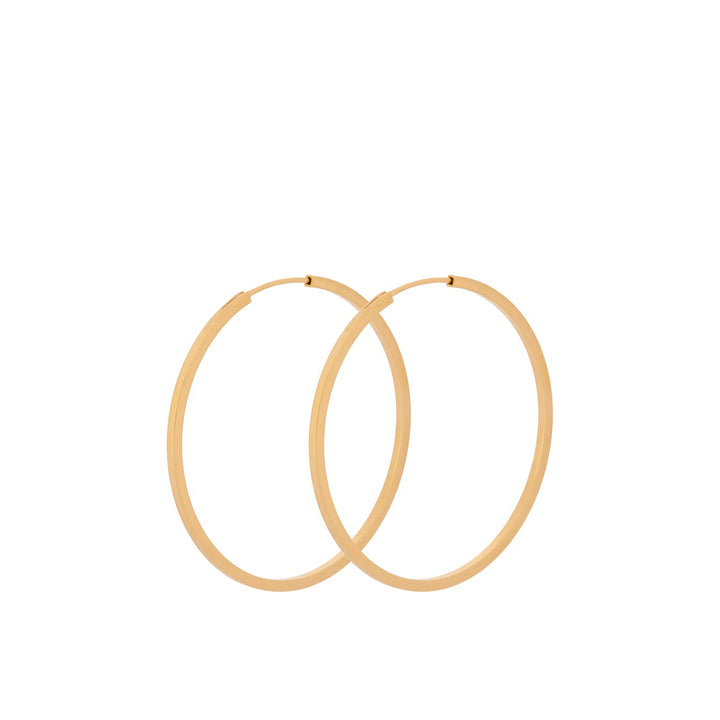 Pernille Corydon Small Orbit Hoops forgyldt viser et par enkle runde øreringe i blank guldfarvet finish. Model E-052-GP