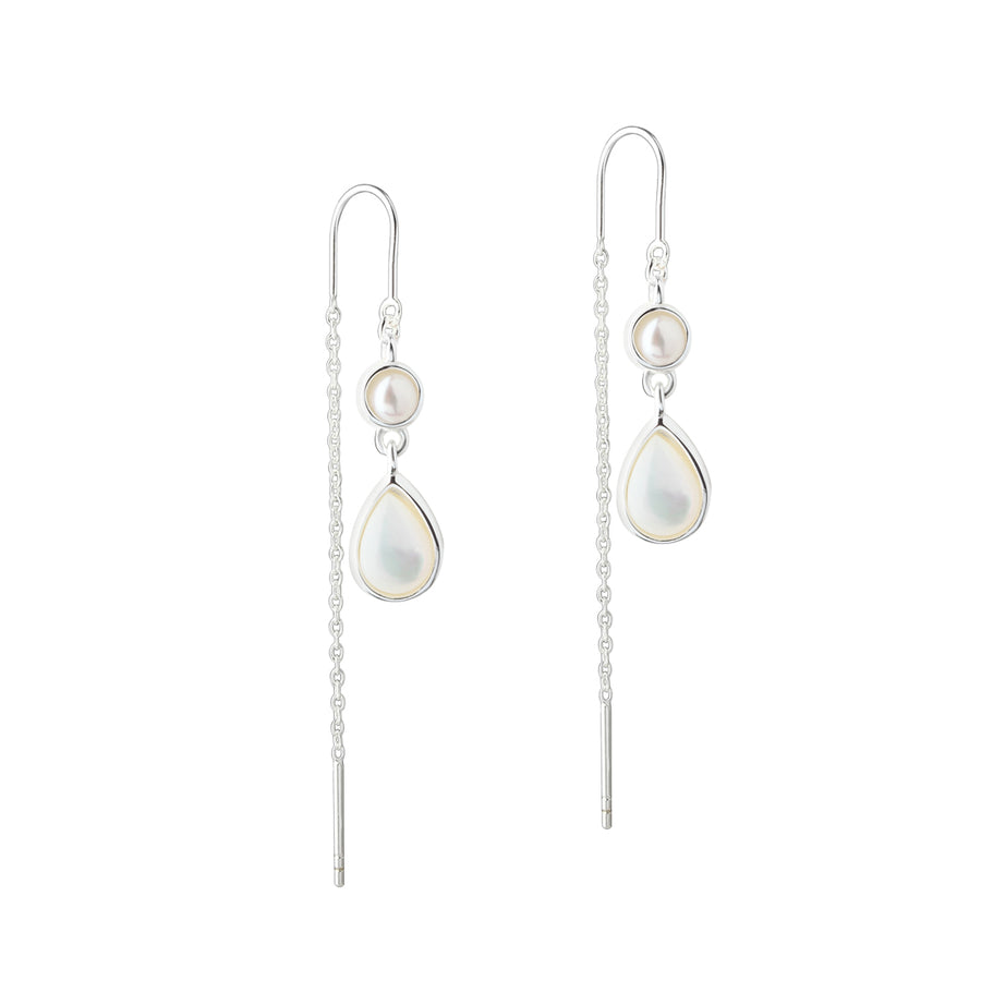 Aqua Dulce Celestia Pearl Drop Øreringe I Sølv