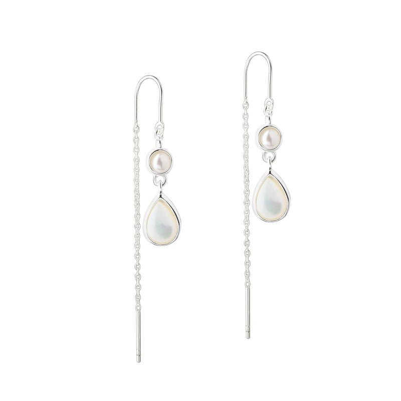 Aqua Dulce Celestia Pearl Drop Øreringe I Sølv