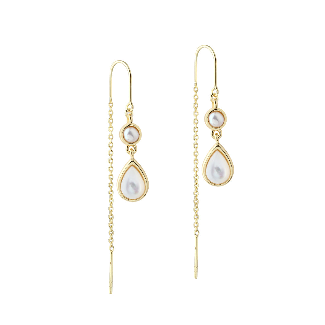 Aqua Dulce Celestia Pearl Drop Øreringe I Forgyldt Sølv