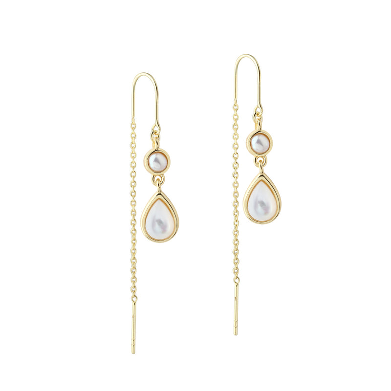 Aqua Dulce Celestia Pearl Drop Øreringe I Forgyldt Sølv