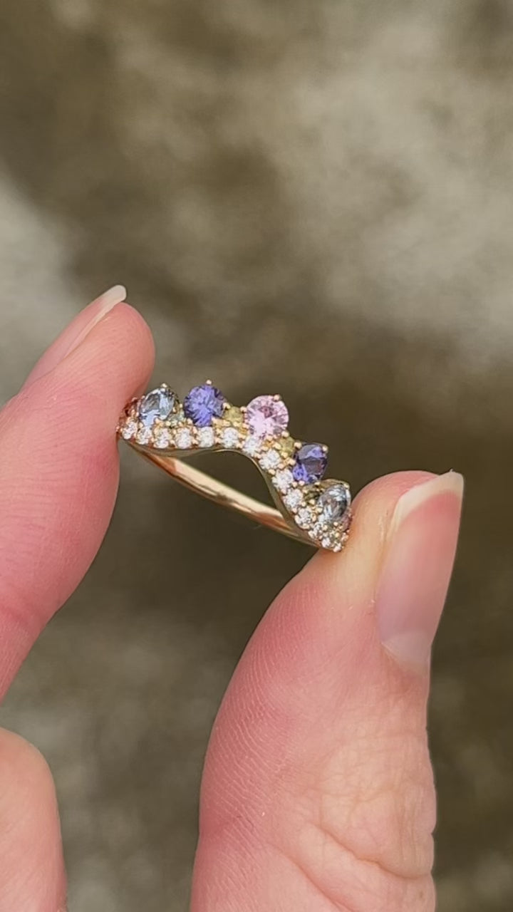 Anpé Atelier Josephine Ring Med Pastel Safirer