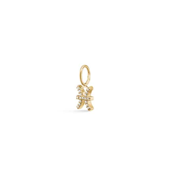 RO Copenhagen My Zodiac stjernetegn diamant vedhæng i guldfarvet metal med små diamanter, Model P114Y4-004-3.