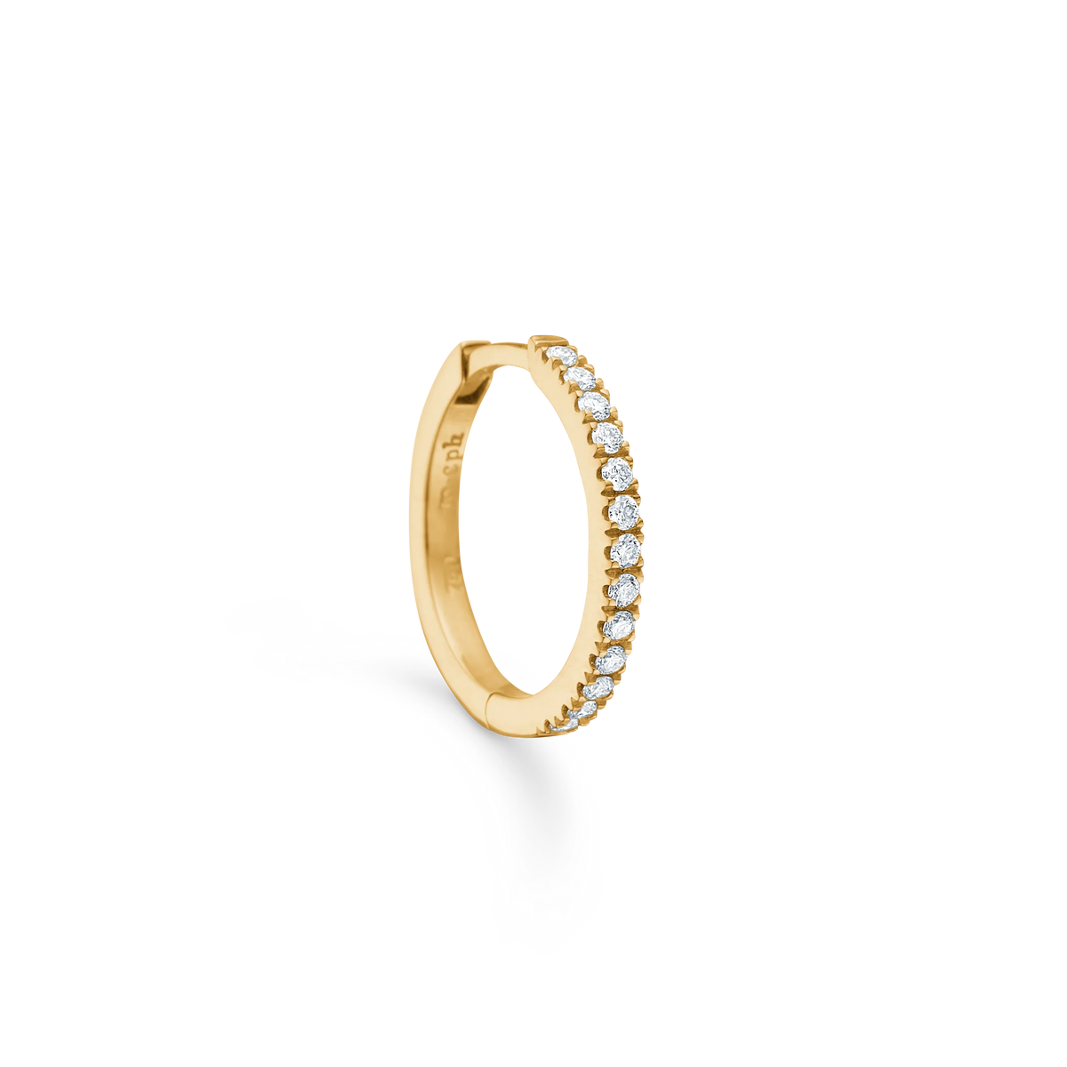 RO Copenhagen Rock Classic Diamant Creol Small 18 kt guld ørering med diamanter, model E110Y110-1.