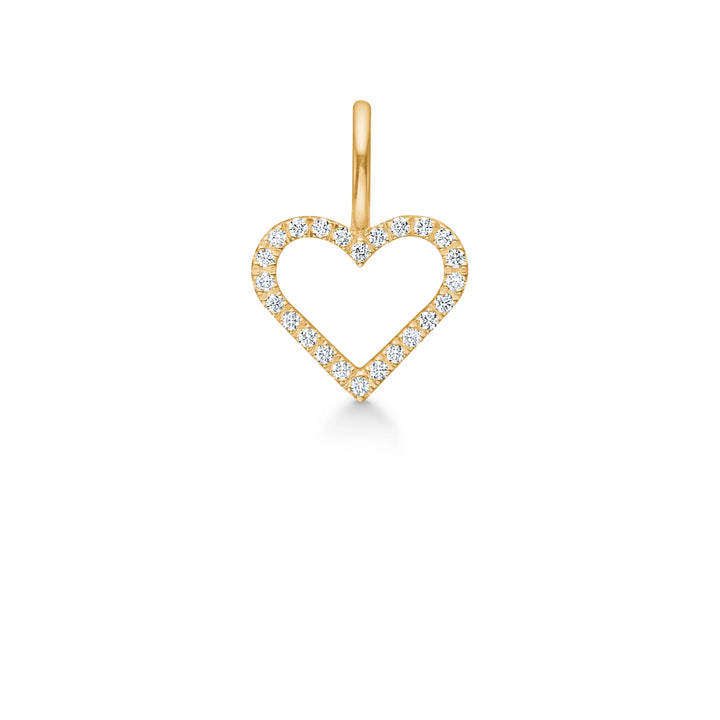 Ro Copenhagen Symbols Open Heart Diamant Vedhæng i 18 kt guld med klare diamanter, Model p111y108-1