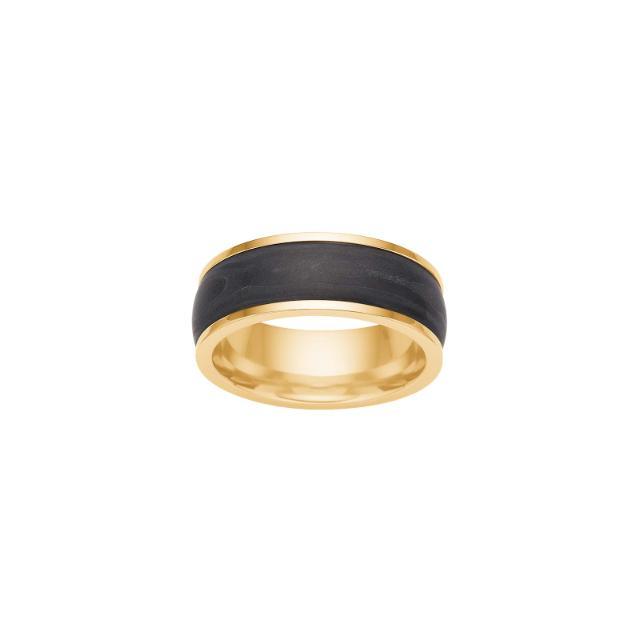 Son of Noa Carbon Eye Ring i stål IP gold med sort carbon detalje, tæt på, Model 108400728-001