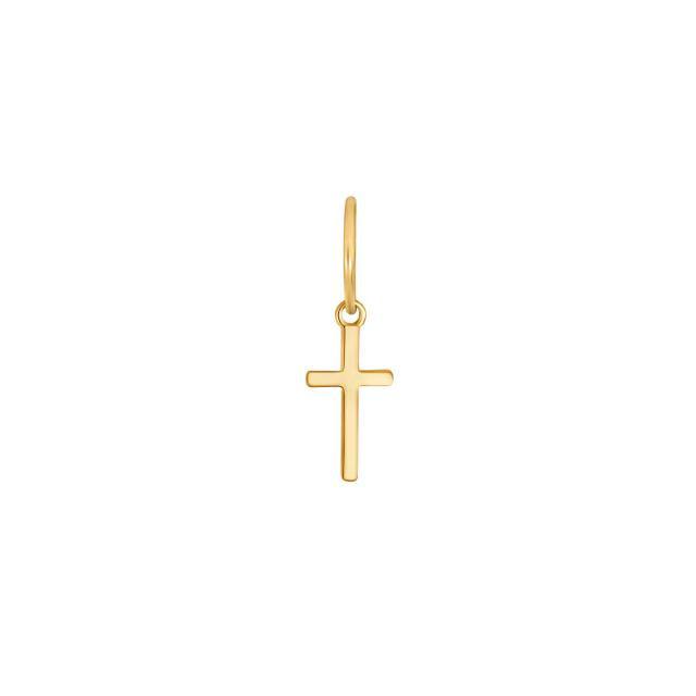 Son of Noa øre ring med lille korsvedhæng i blankt forgyldt metal, Model30295035900-30295035900-1.