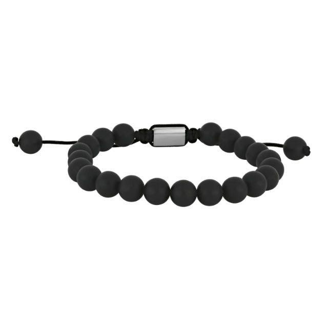 Son of Noa Sten Armbånd med sorte matte perler og justerbar snor, Model 80890262700