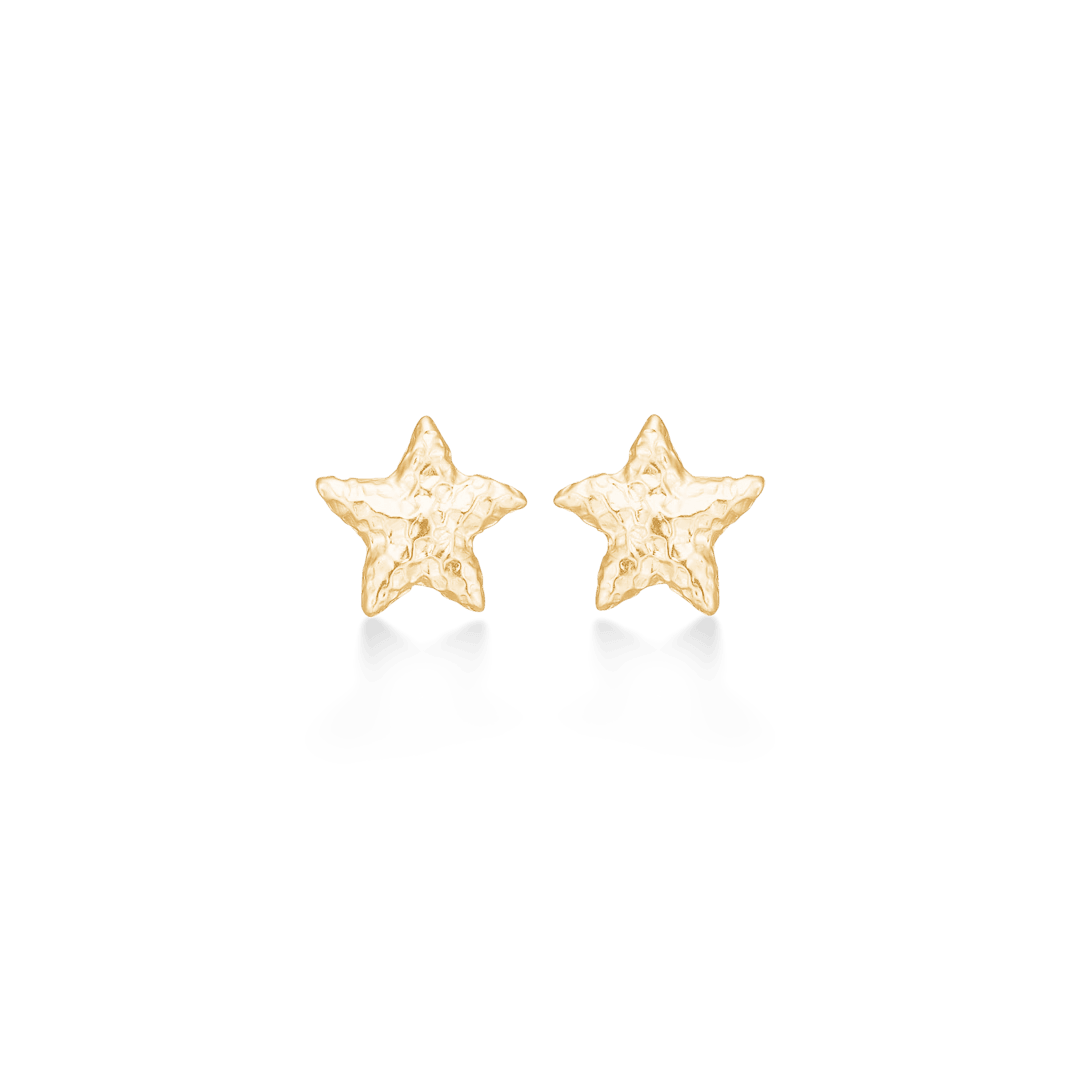 Studio Z Starfish Lustre forgyldte søstjerne ørestikker i medium størrelse med mat gylden finish, Model 7210902-1.