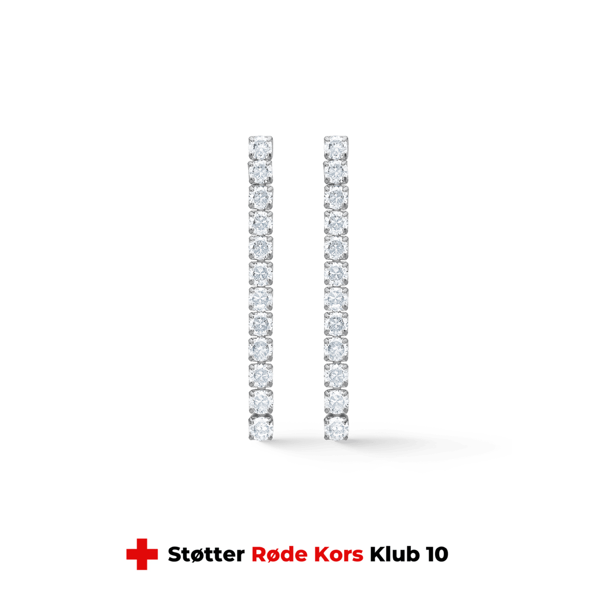 Studio Z Tennisøreringe 40mm i sølv med zirkonia, elegante og slanke øreringe. Model 7117001-1