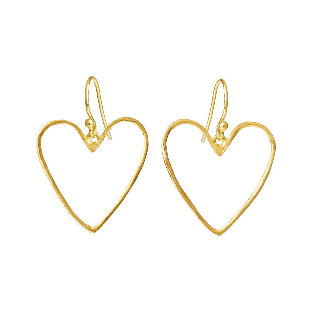 Susanne Friis Bjørner sølv forg hjerte øreringe, elegante åbne hjerteøreringe i forgyldt sølv. Model 5703-2-25-1