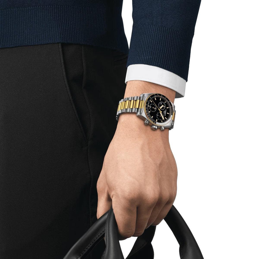 TISSOT PR516 CHRONOGRAPH GULD PVD MED SORT URSKIVE - Herreur - T1494172205100