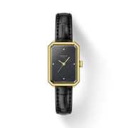 TISSOT SRV 30MM – GULD PVD / SORT LÆDERREM
