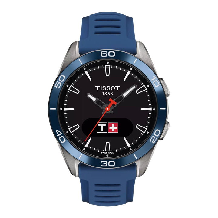 Tissot T-Touch Connect Sport med blå urskive og blå silikonerem, Model T1534204705101.