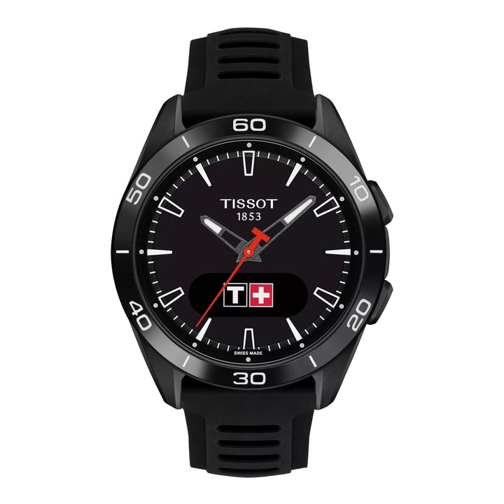 Tissot T-Touch Connect Sport, sort urskive og sort rem, digital og analog visning. Model T1534204705104