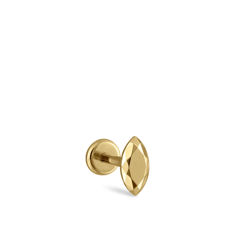 MARIA TASH Faceted Gold Marquise Threaded Stud Earring