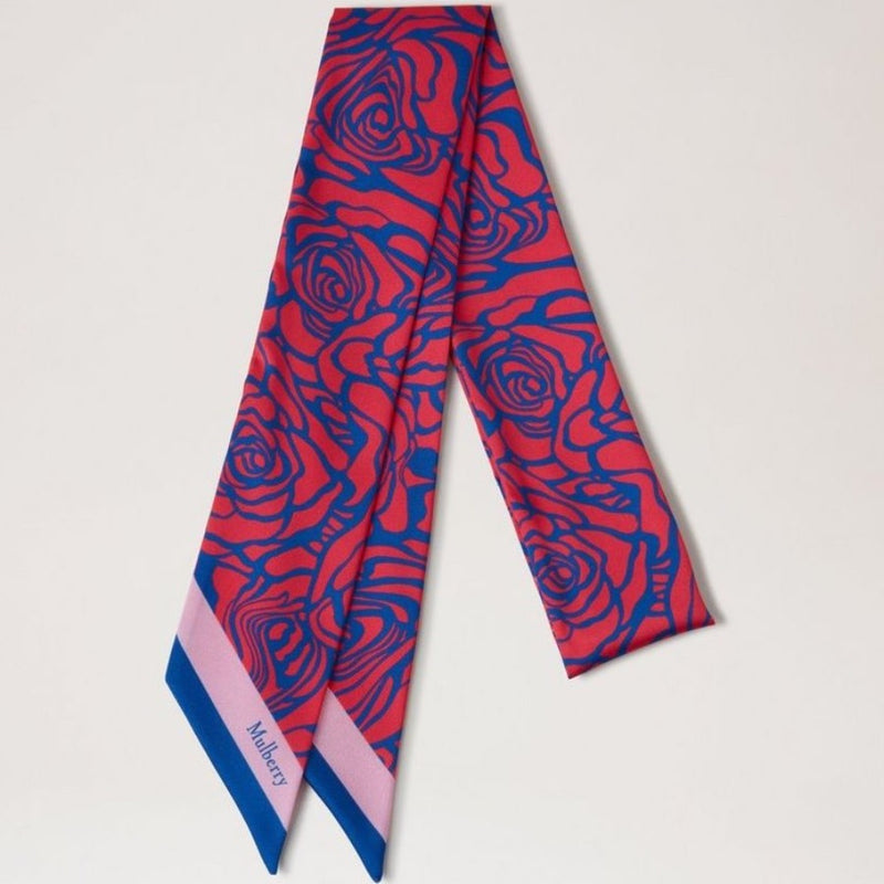 Mulberry Disorted Rose Skinny Scarf