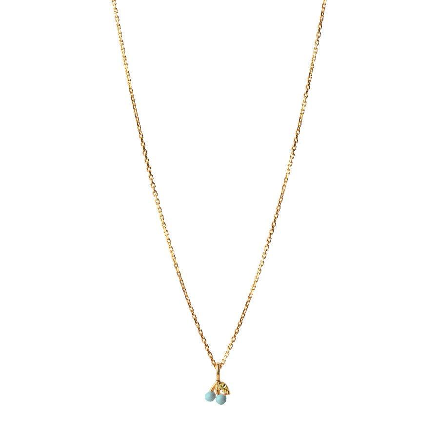 Enamel Cherry Necklace Icy Blue - N70GM-IcyBlue