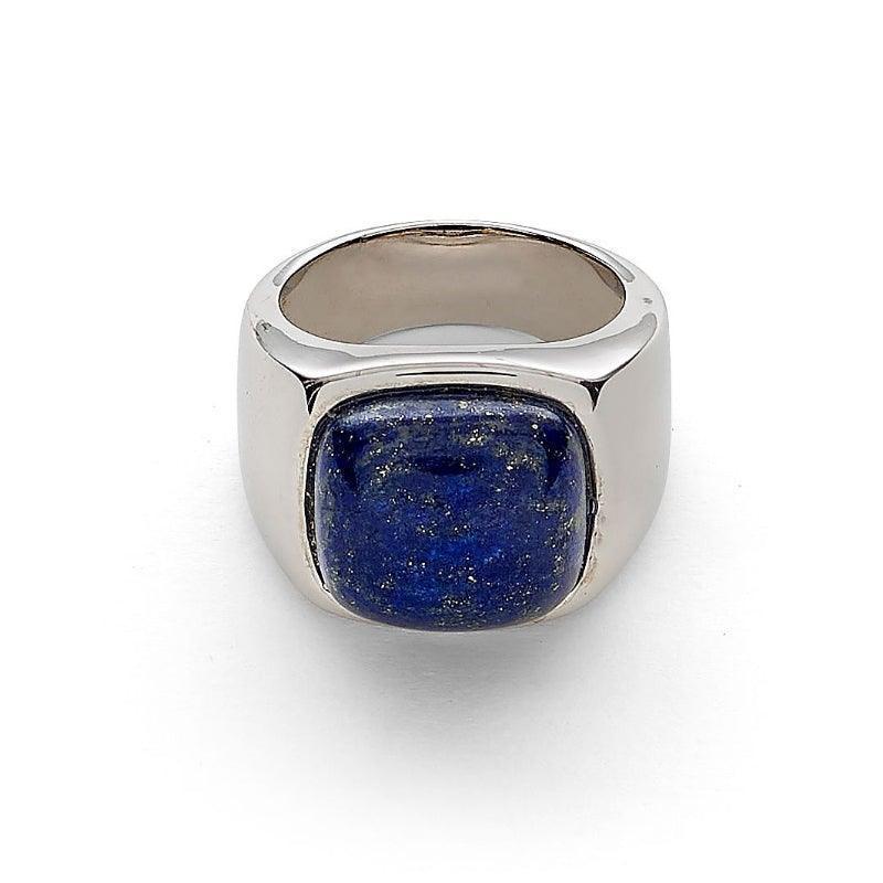 Alexander Lynggaard Ring Hope Signet Lapis i sølv med firkantet blå sten, poleret finish. Model H10020-002-1